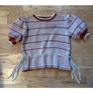 On Twelfth Short Sleeve Sweater with Cinch Waist